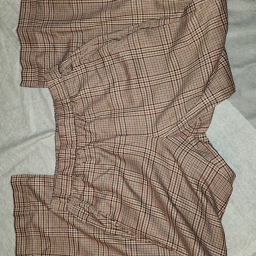 Rosso35 Pull on Cuffed Brown Plaid Touser/pant Size 44